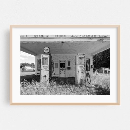 Old Esso Station, Maine B&W