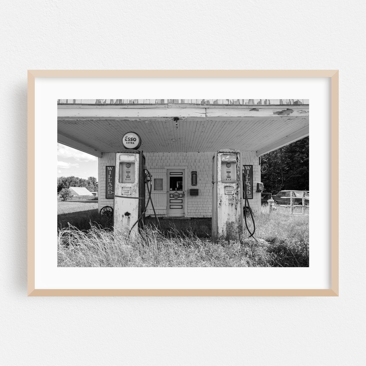 Old Esso Station, Maine B&W – image 1 of 6