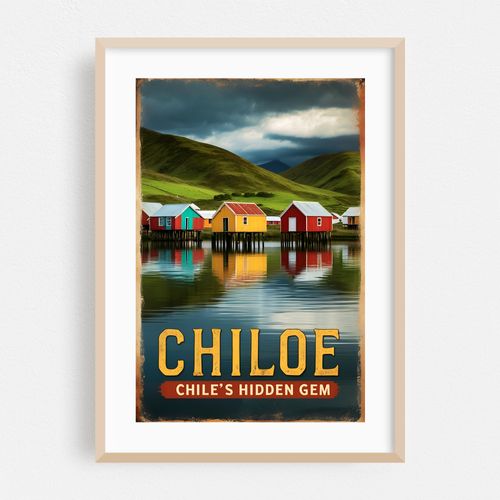 Chiloe Island Vintage Travel Poster – Chile’s Hidden Gem