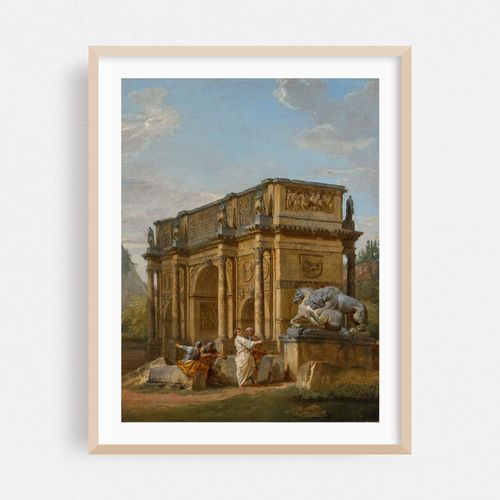 A Capriccio with the Arch of Constantine and the Capitoline Lion Group