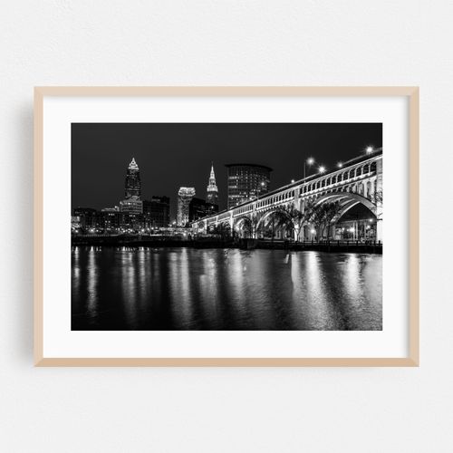 The Cleveland Skyline B&W