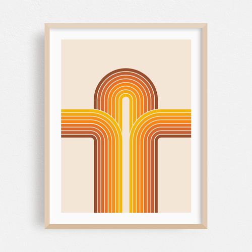 Triple retro arches in yellow and orange