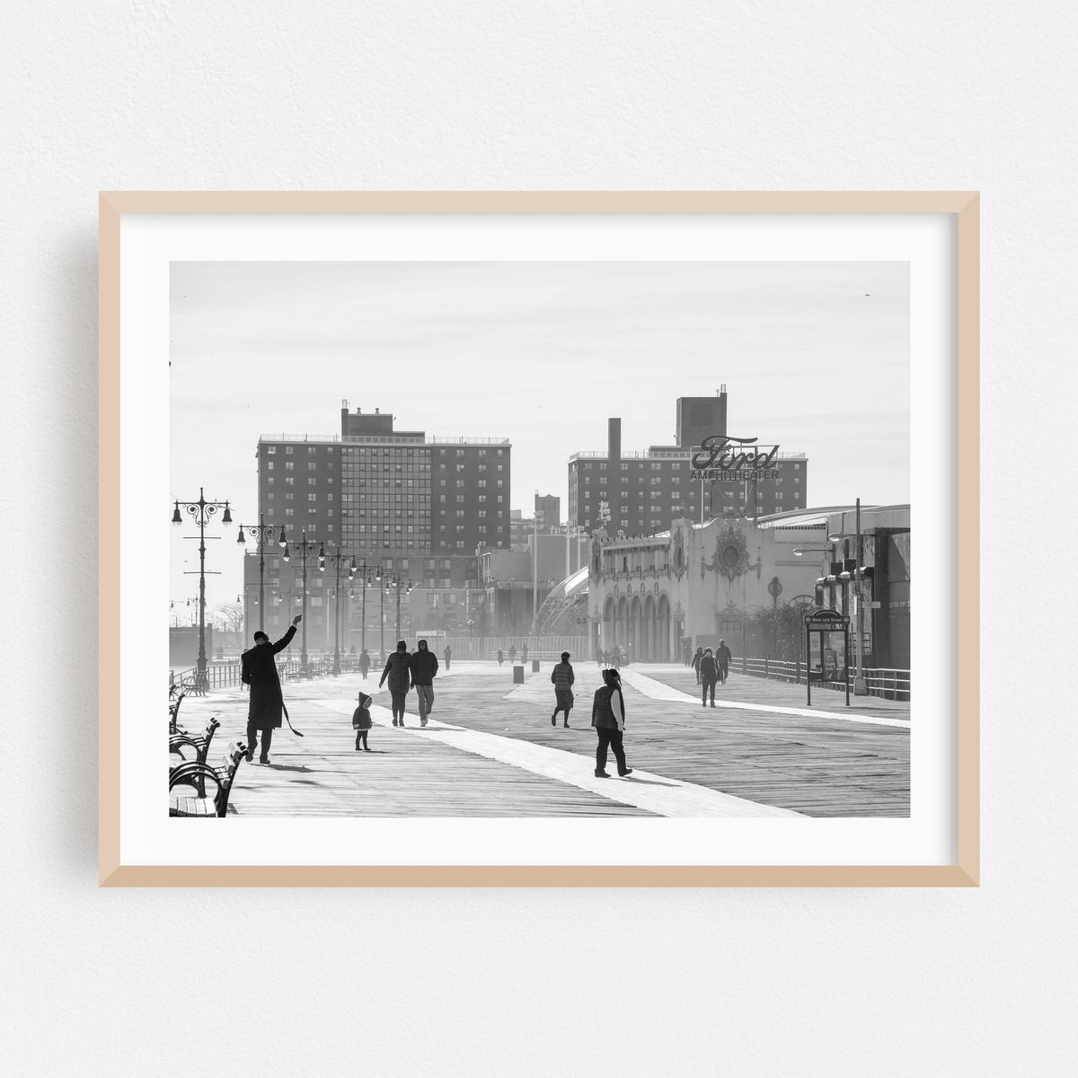 Coney Island Boardwalk 01 B&W – image 1 of 3