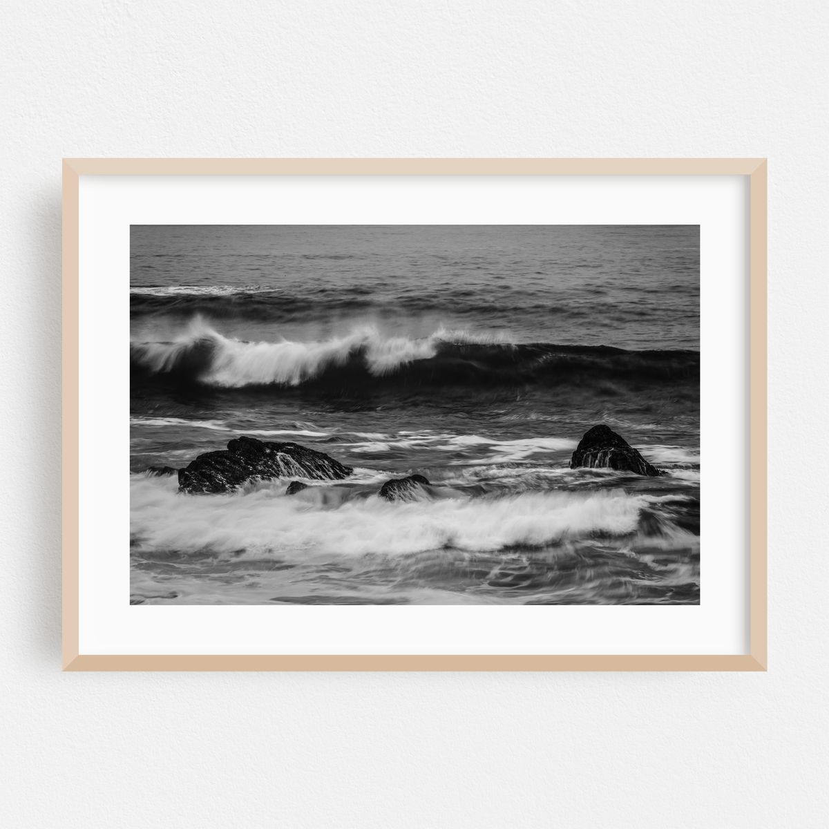 Crashing in Pacific Grove B&W – image 1 of 6