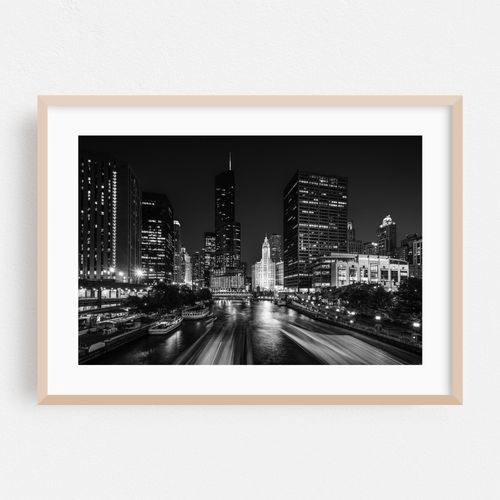 The Chicago River B&W