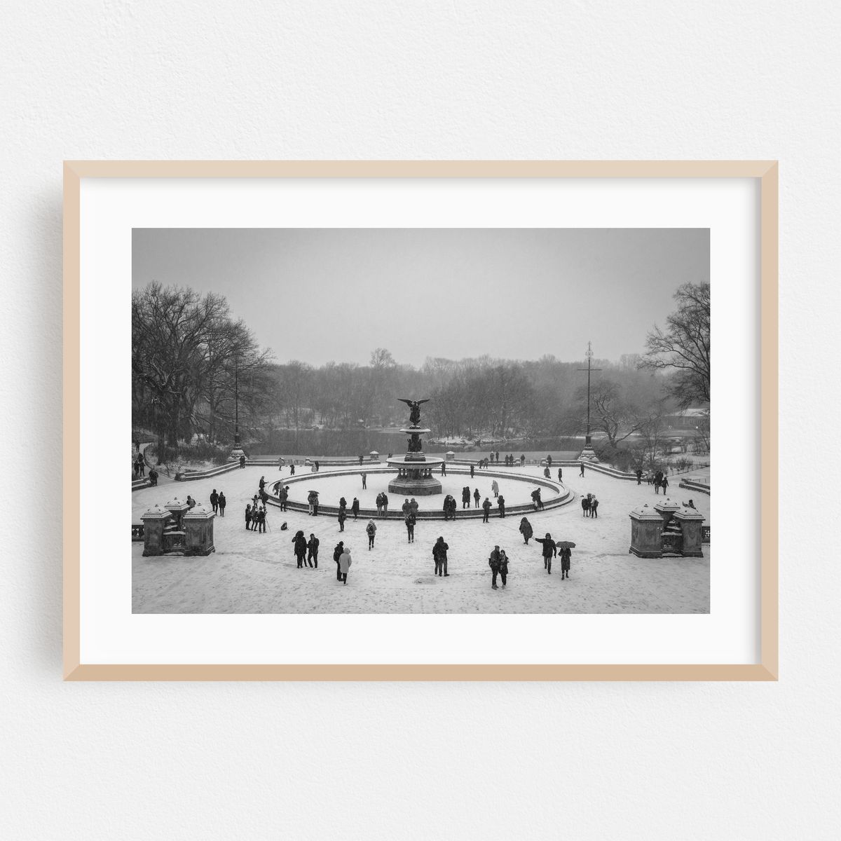 Bethesda Fountain Winter B&W – image 1 of 6