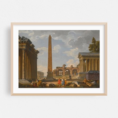A Capriccio View Of Rome With Ancient Ruins And The Flaminian Obelisk (1736)