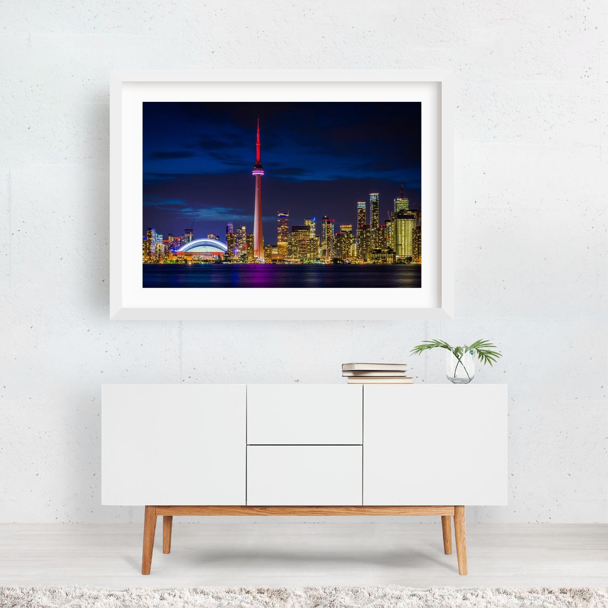 Toronto Skyline from Centre Island On the Roadside Posters, Framed