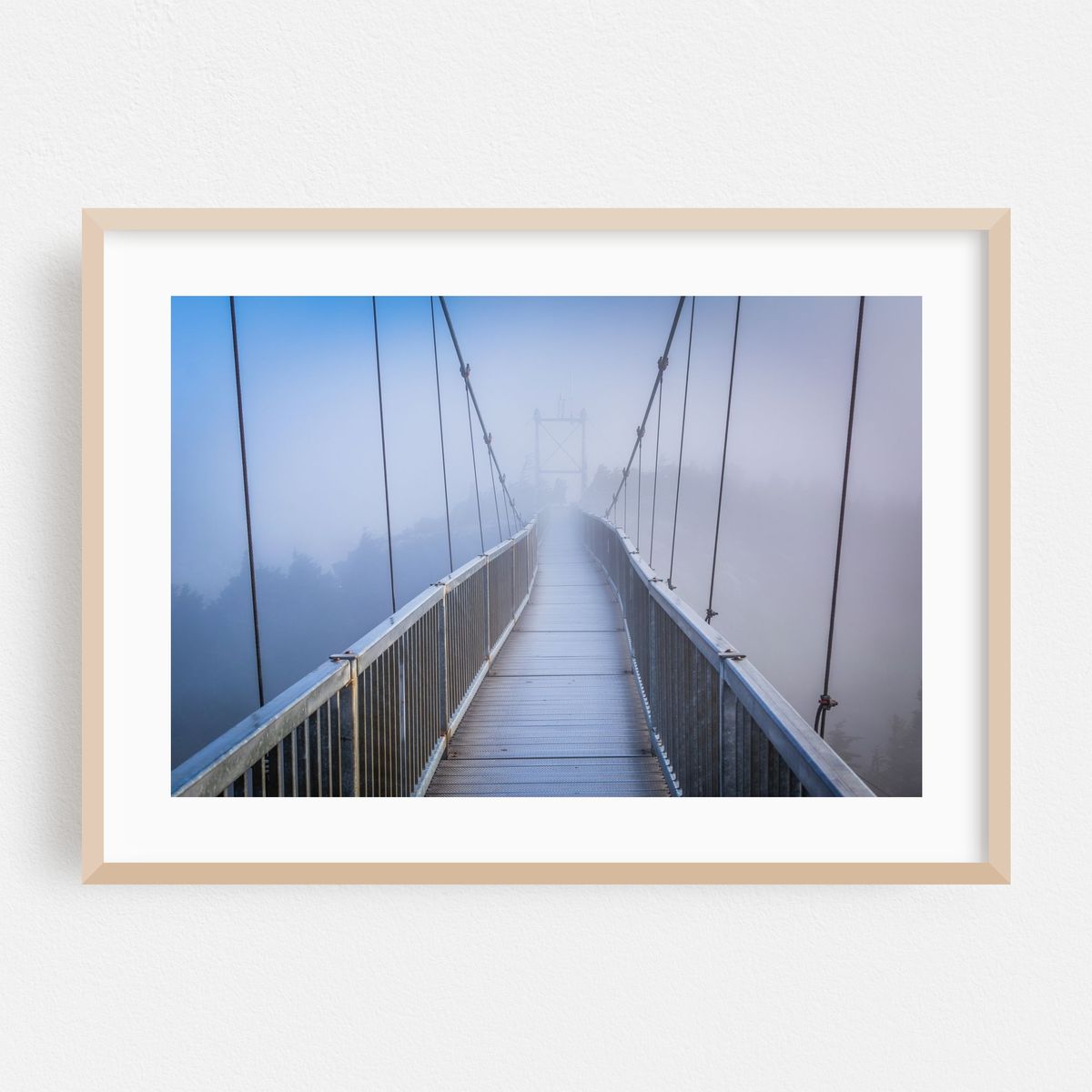 Foggy Mile High Swinging Bridge – image 1 of 6