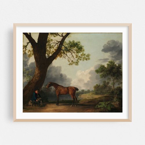 The Third Duke of Dorset’s Hunter with a Groom and a Dog (1768)