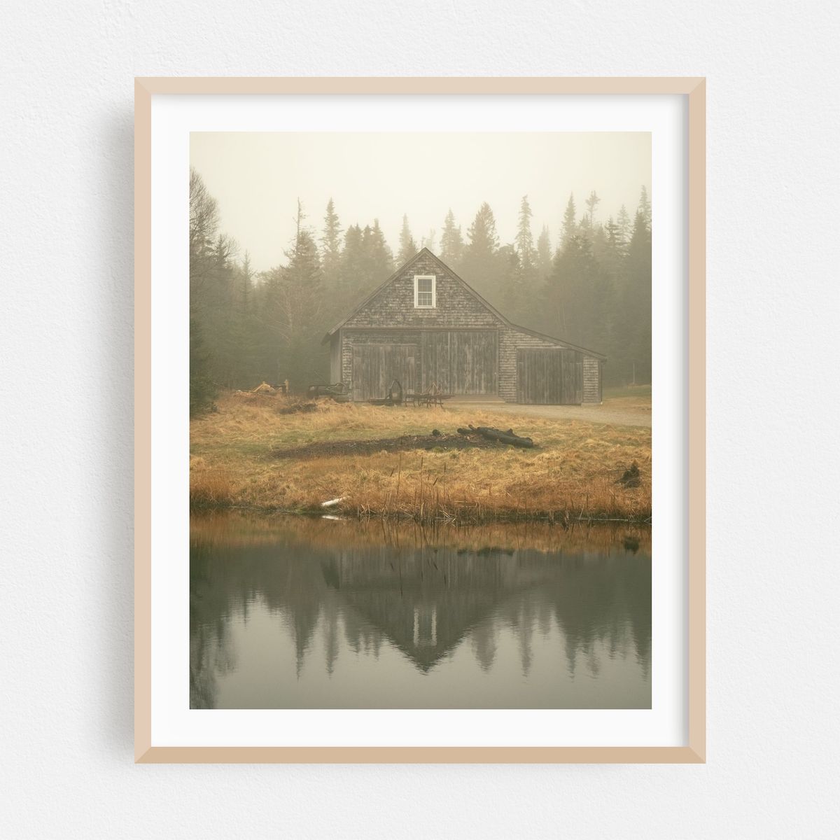 Barn in Fog, Beals Island 04 – image 1 of 12