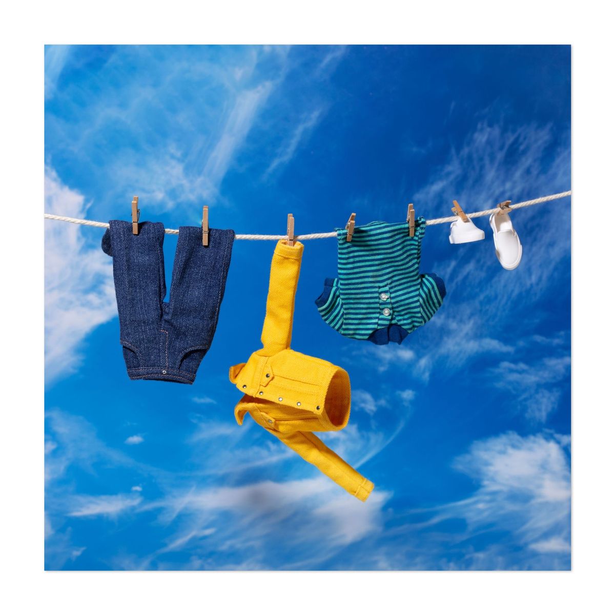 Doll Clothes on Clothesline – image 1 of 2