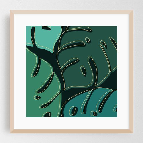 Giant monstera leaves