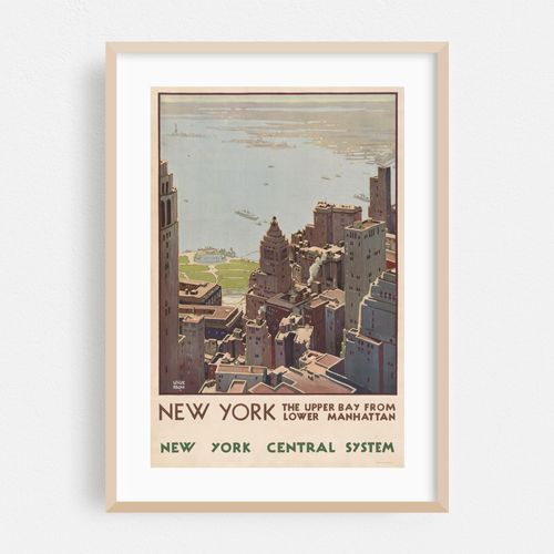 New York ; the upper bay from lower Manhattan. New York Central System (1920)