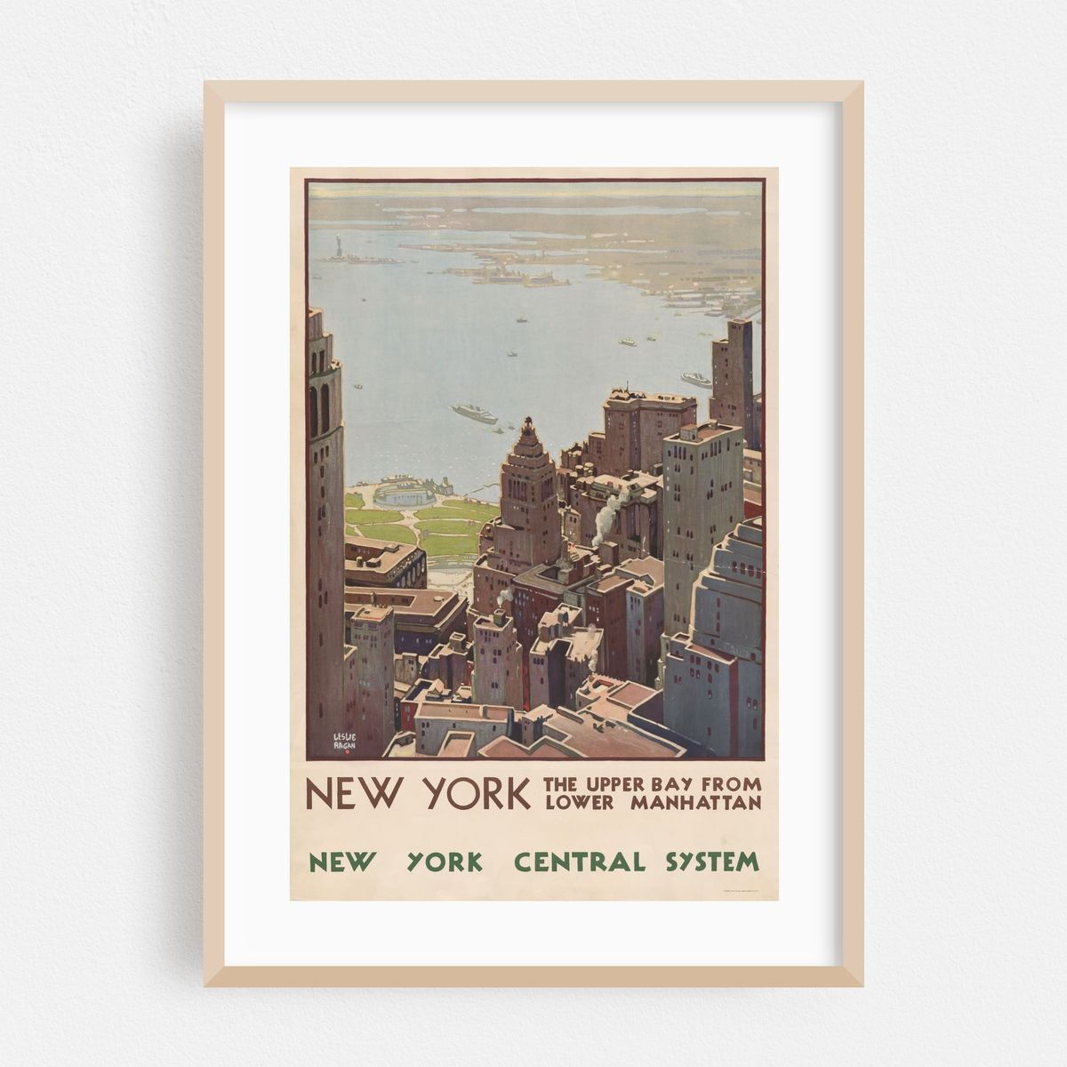 New York ; the upper bay from lower Manhattan. New York Central System (1920) – image 1 of 4