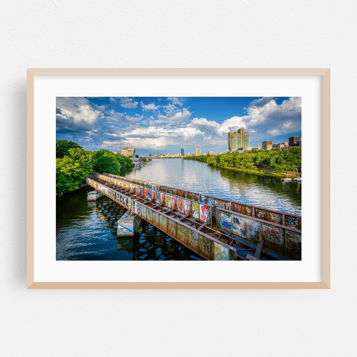 Graffiti over Charles River – image 1 of 6