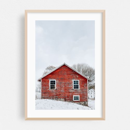 Red Barn in Snow 01