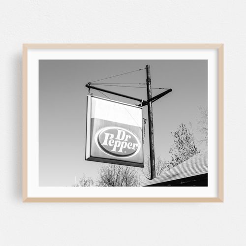 Dr. Pepper Sign, Maine B&W
