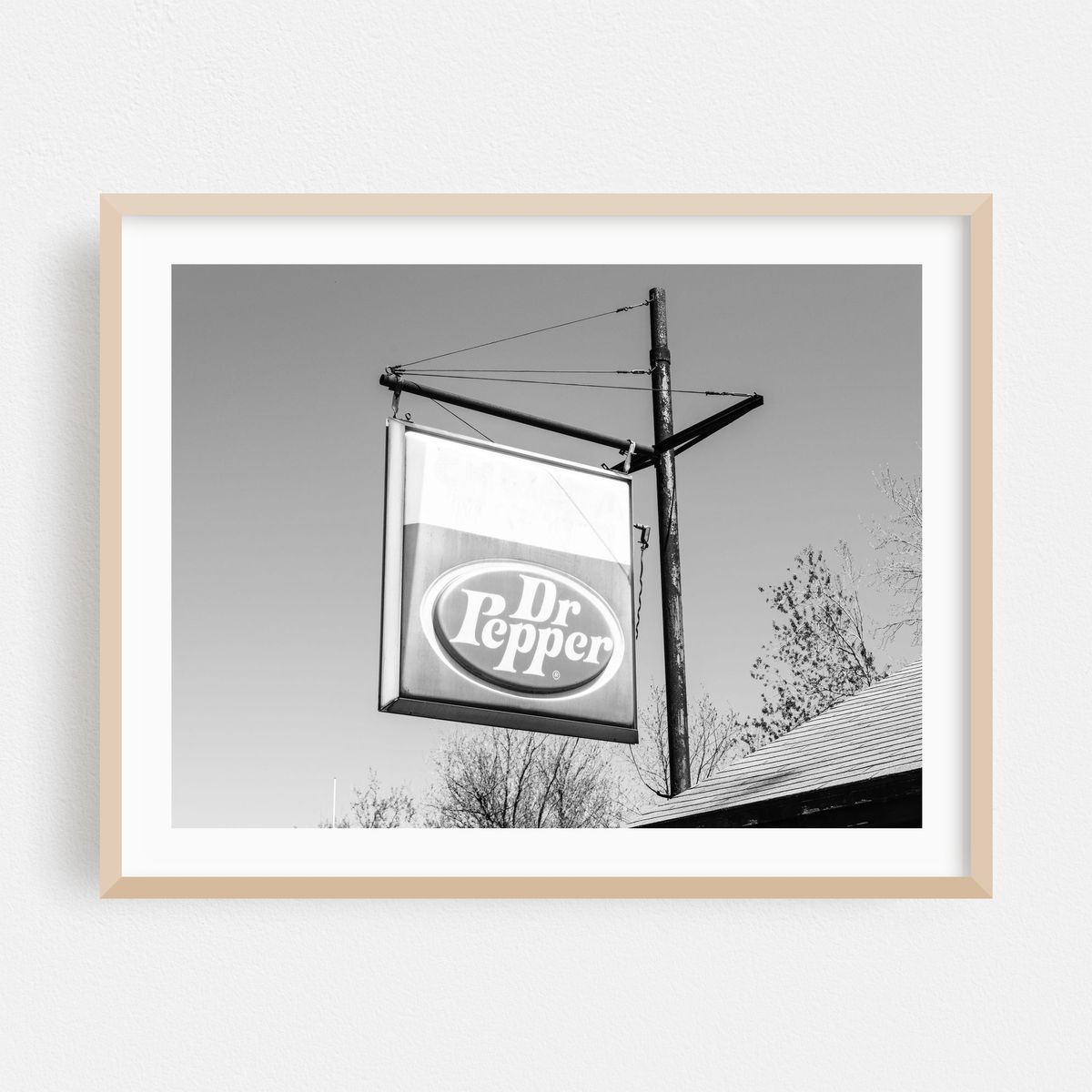 Dr. Pepper Sign, Maine B&W – image 1 of 3