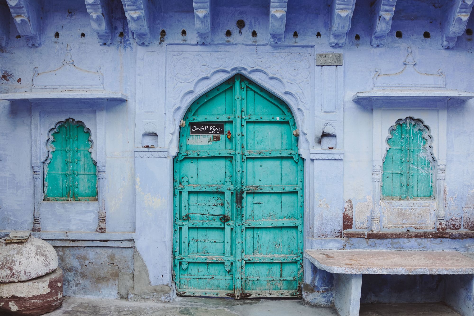 Teal Doors and Windows