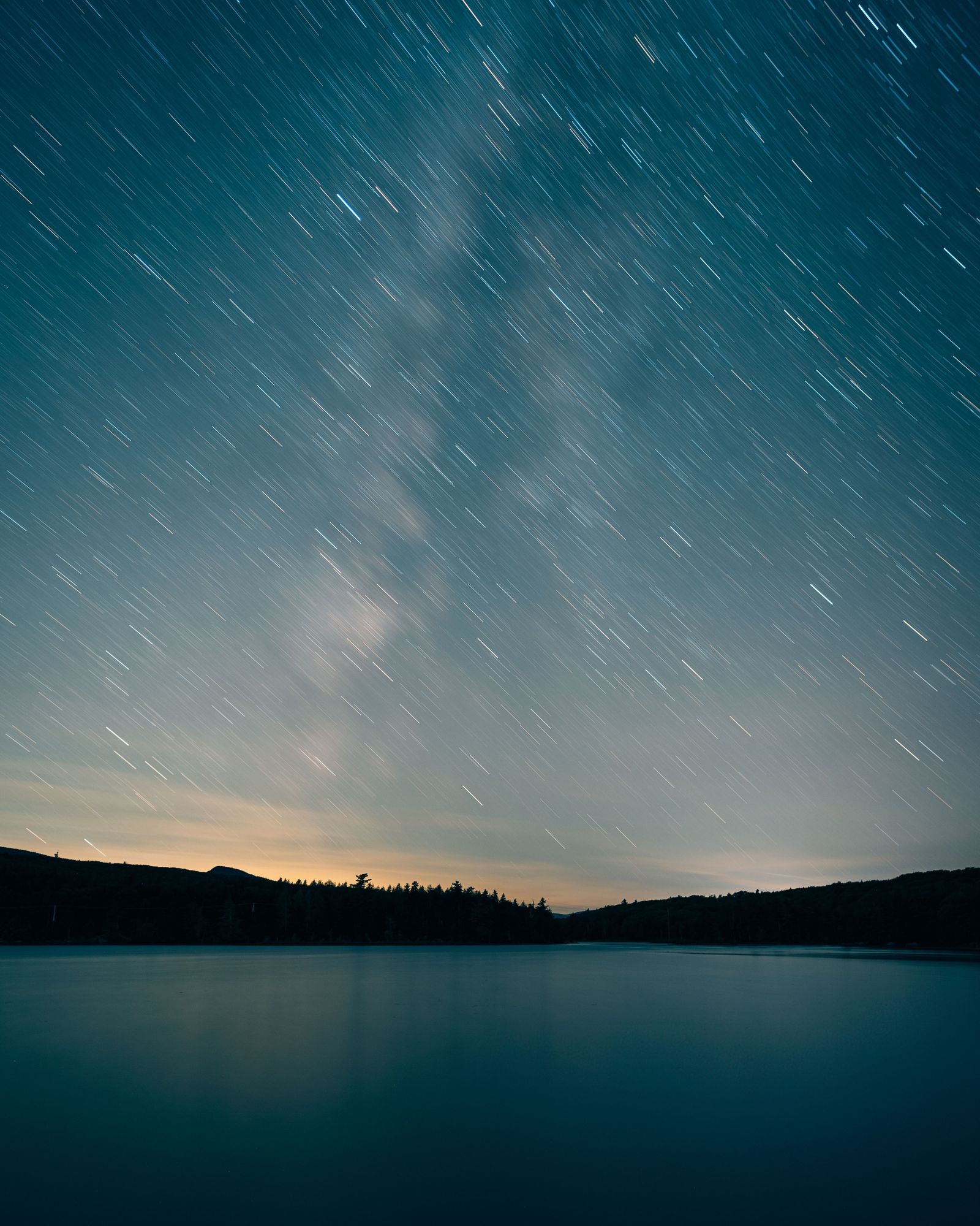 Star Trails over North-South Lake