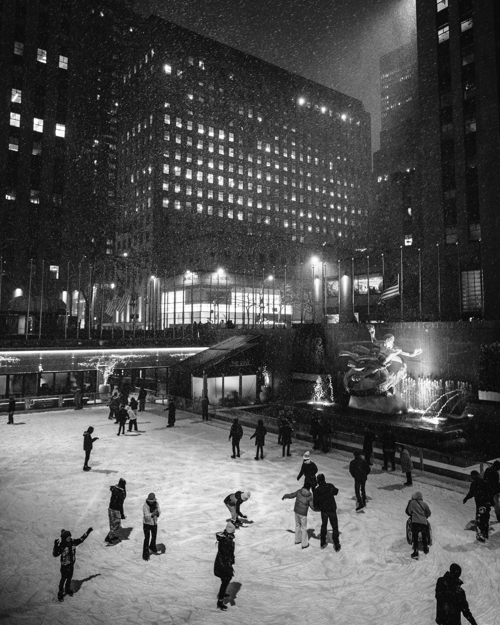 The Rink At Rockefeller Center B&W