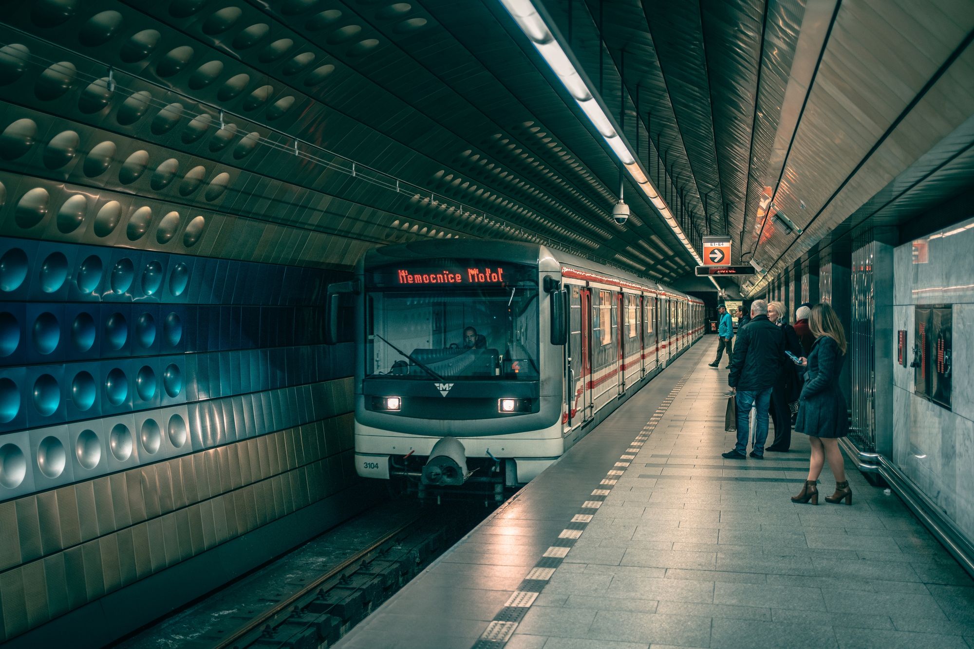 Train Arriving at Náměstí Míru, Prague