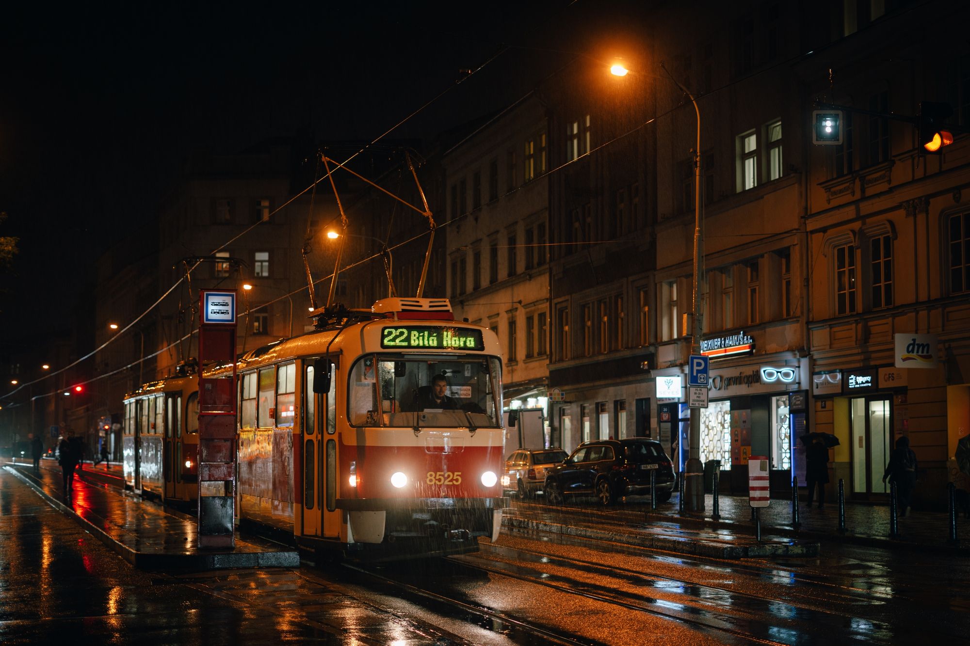 Tram on a Rainy Night, Prague 02