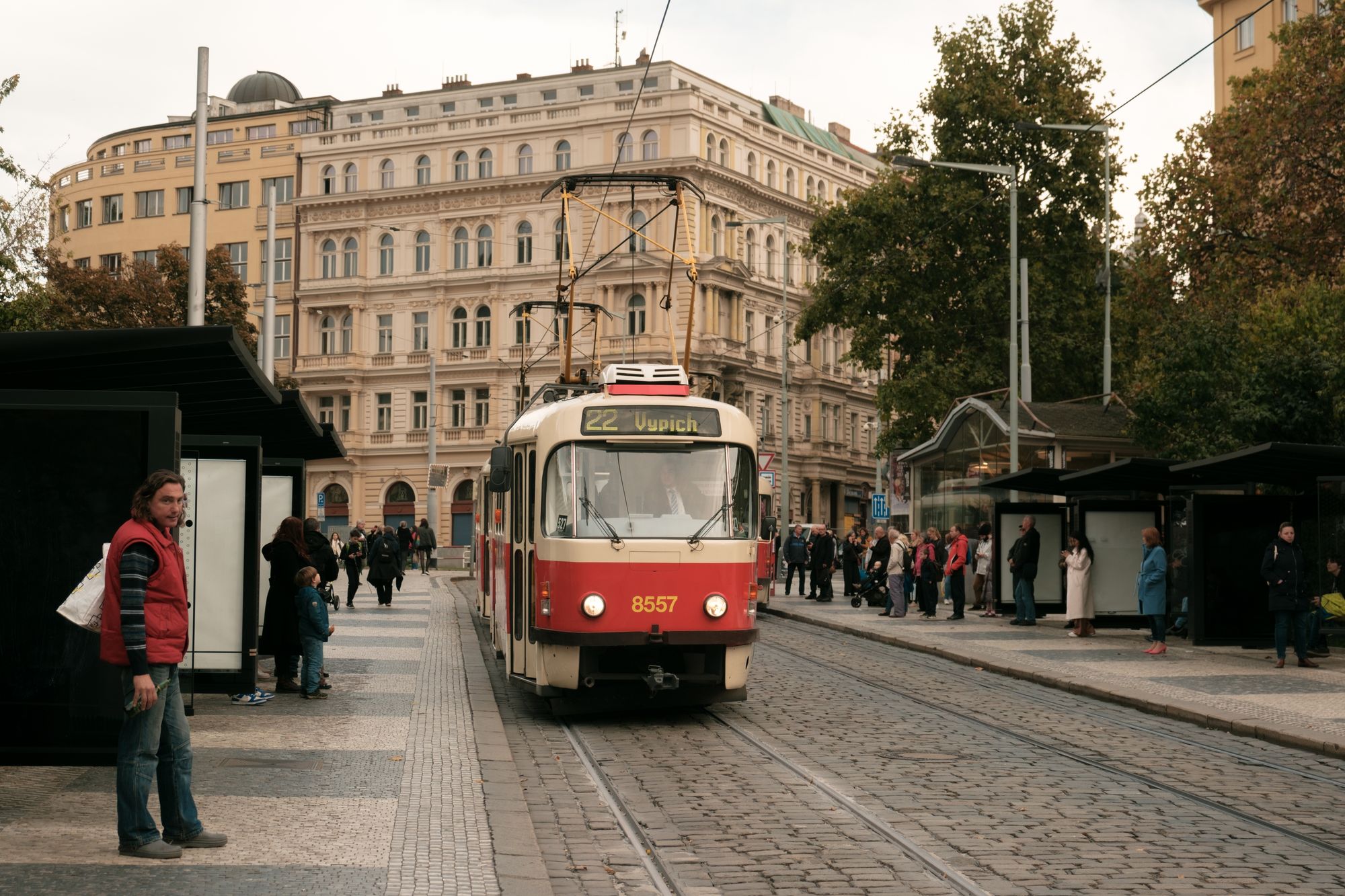 Tram at Náměstí Míru, Prague