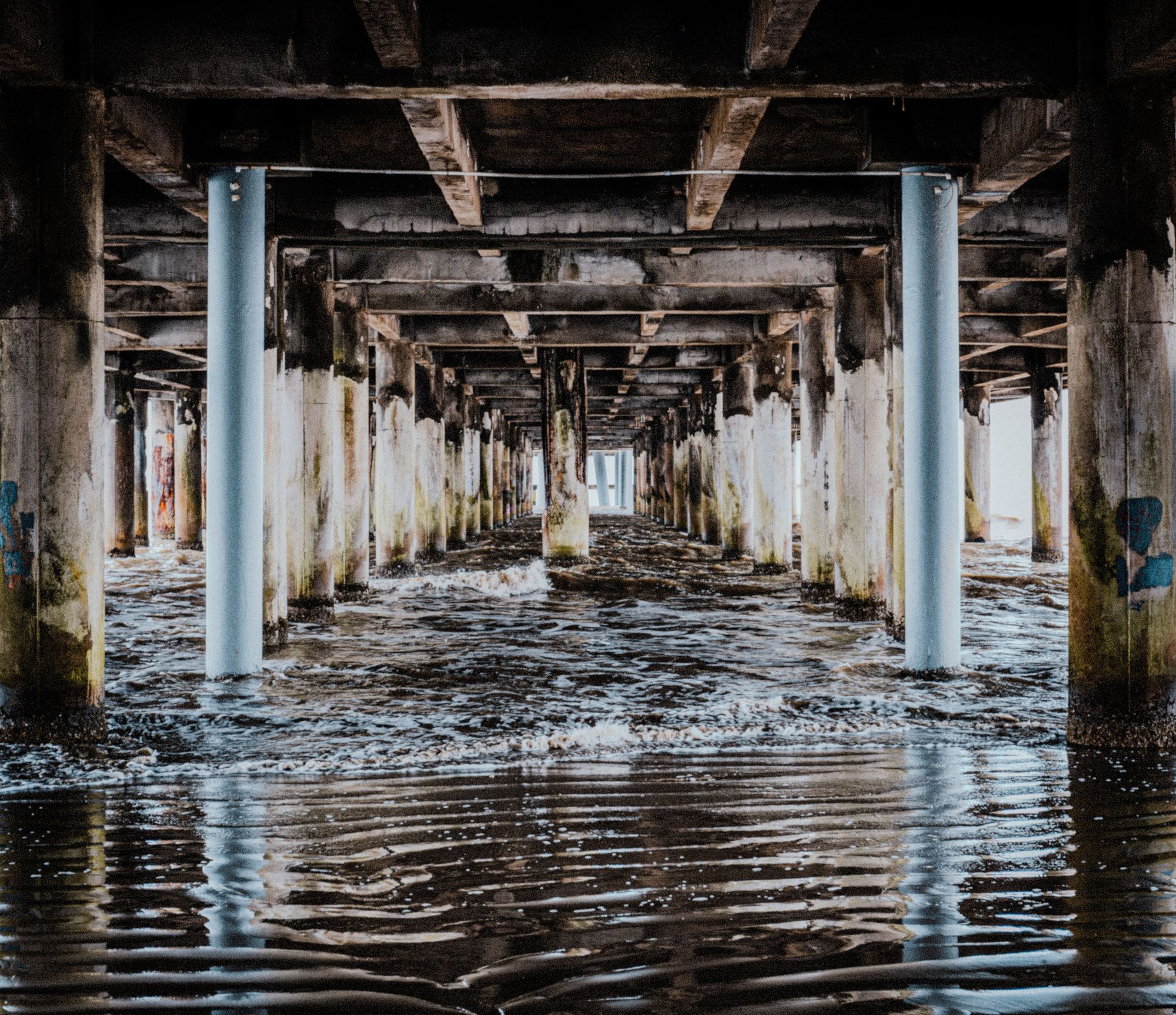 Under the Pleasure Pier at Galveston