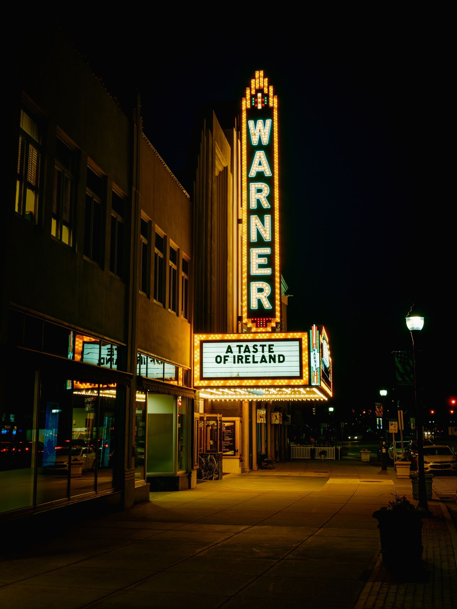 Warner Theatre at Night, Torrington