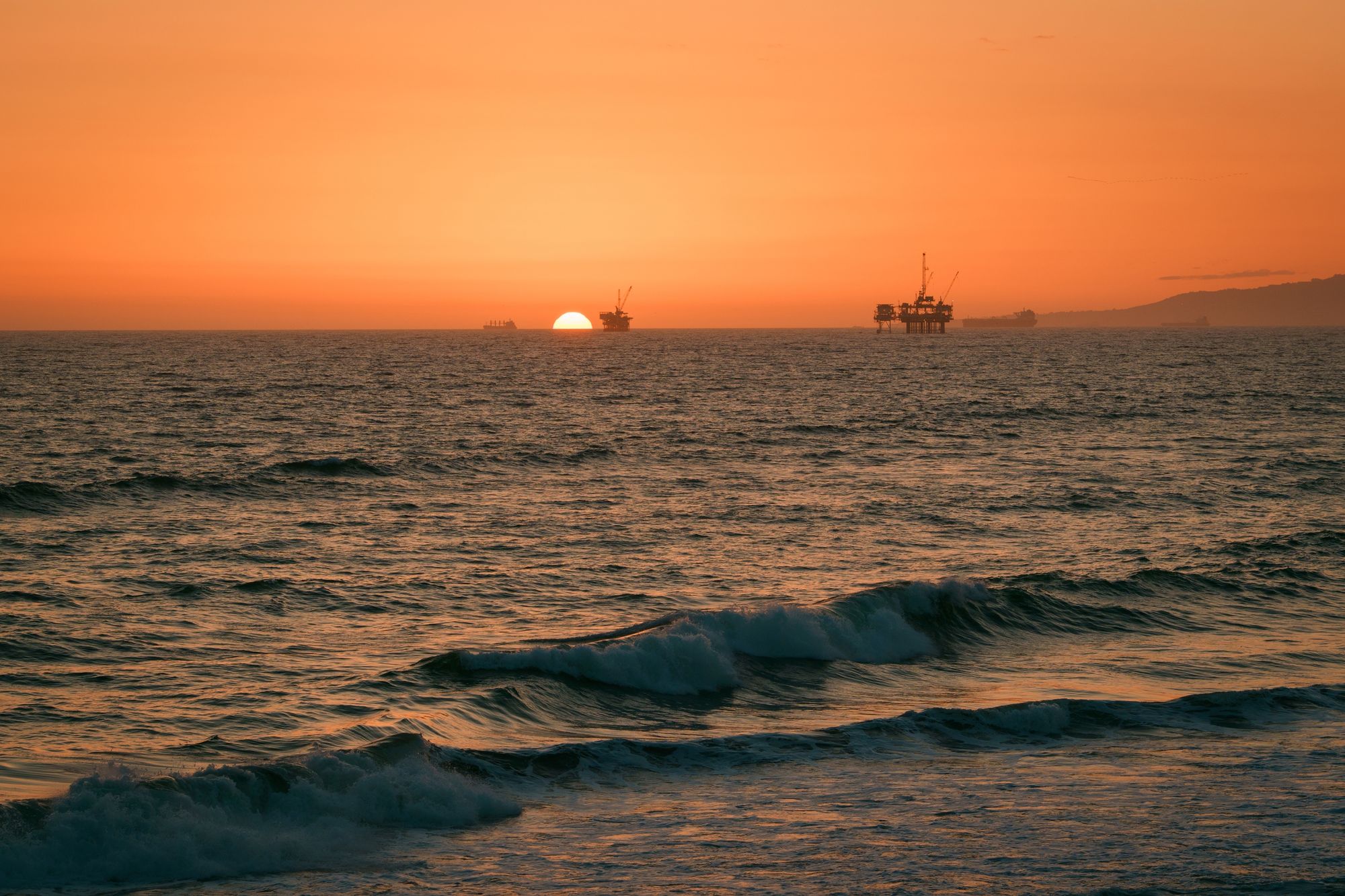 Waves at Sunset, Huntington Beach