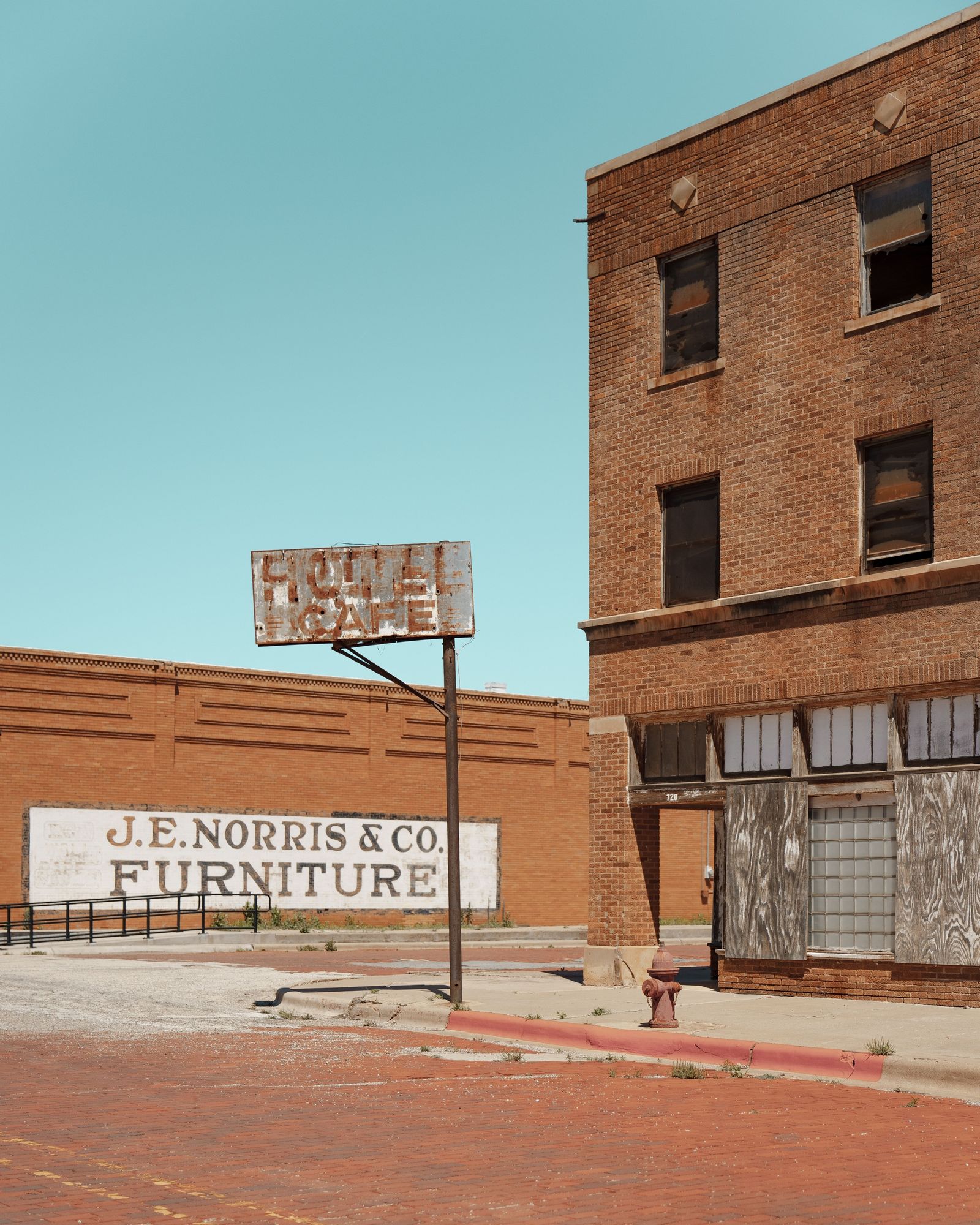 Abandoned Hotel Cafe Sign