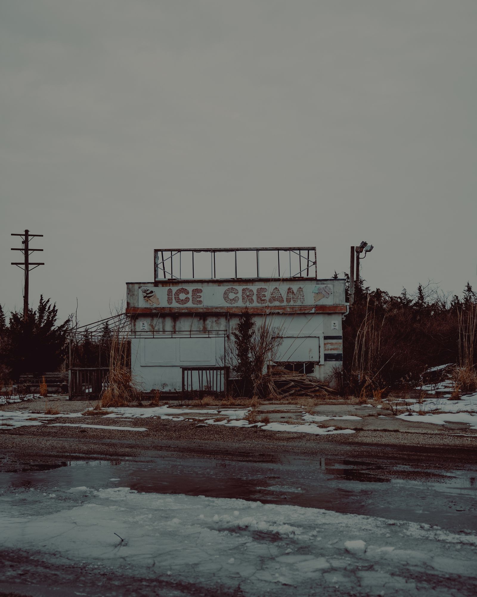 Abandoned Ice Cream Stand in Winter 01