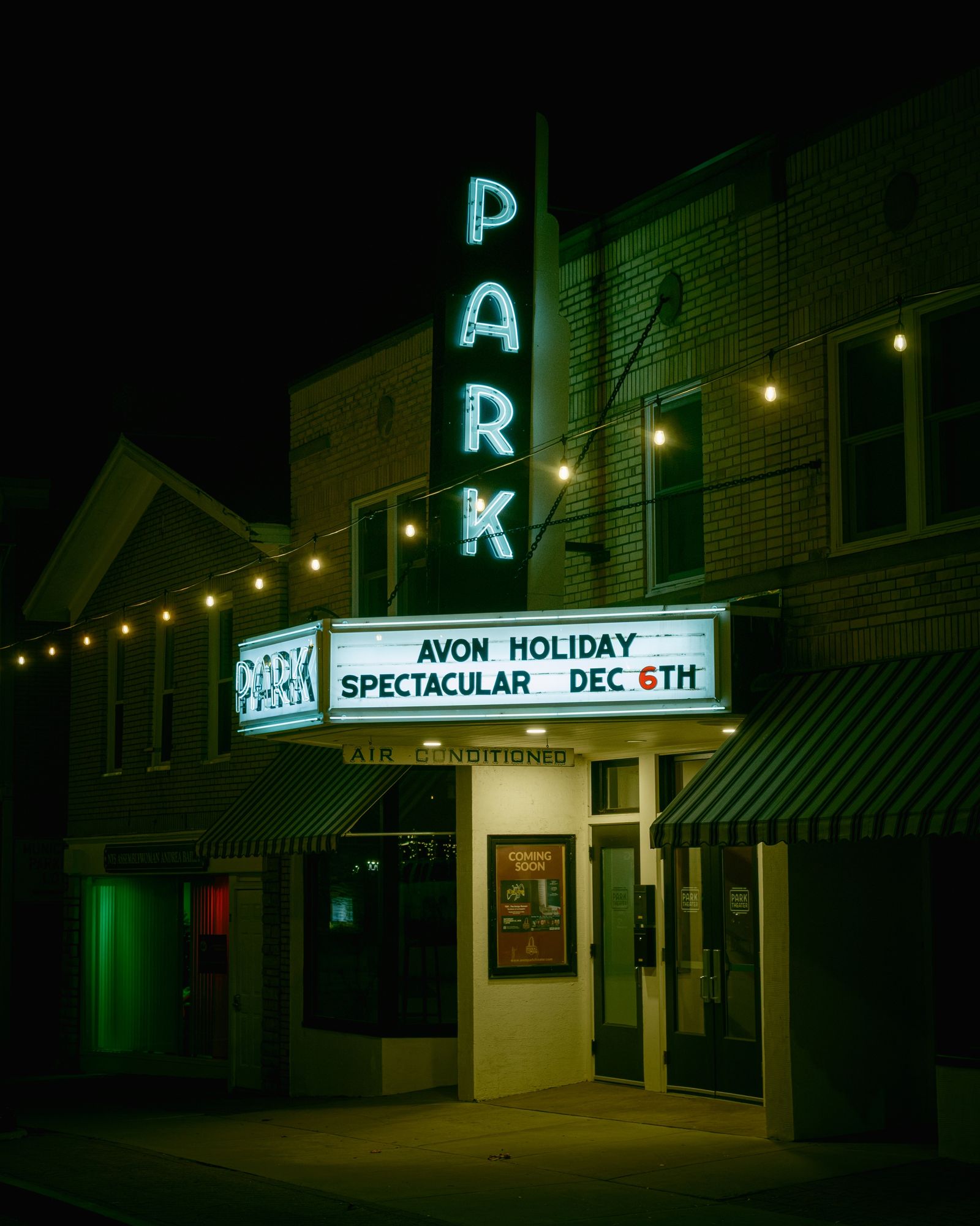 Avon Park Theater at Night