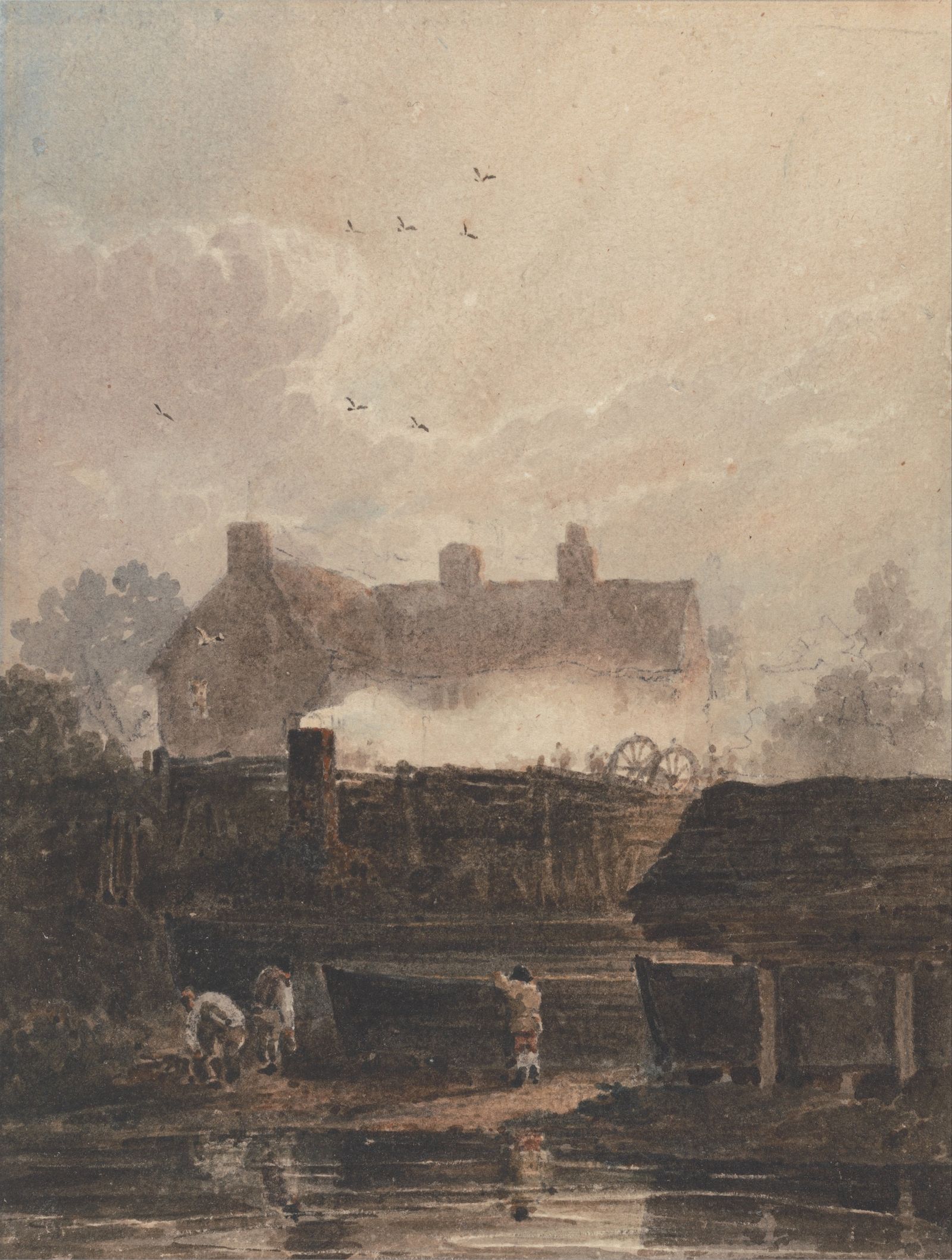 Boat Building, Dockyard at Birmingham (1800s)