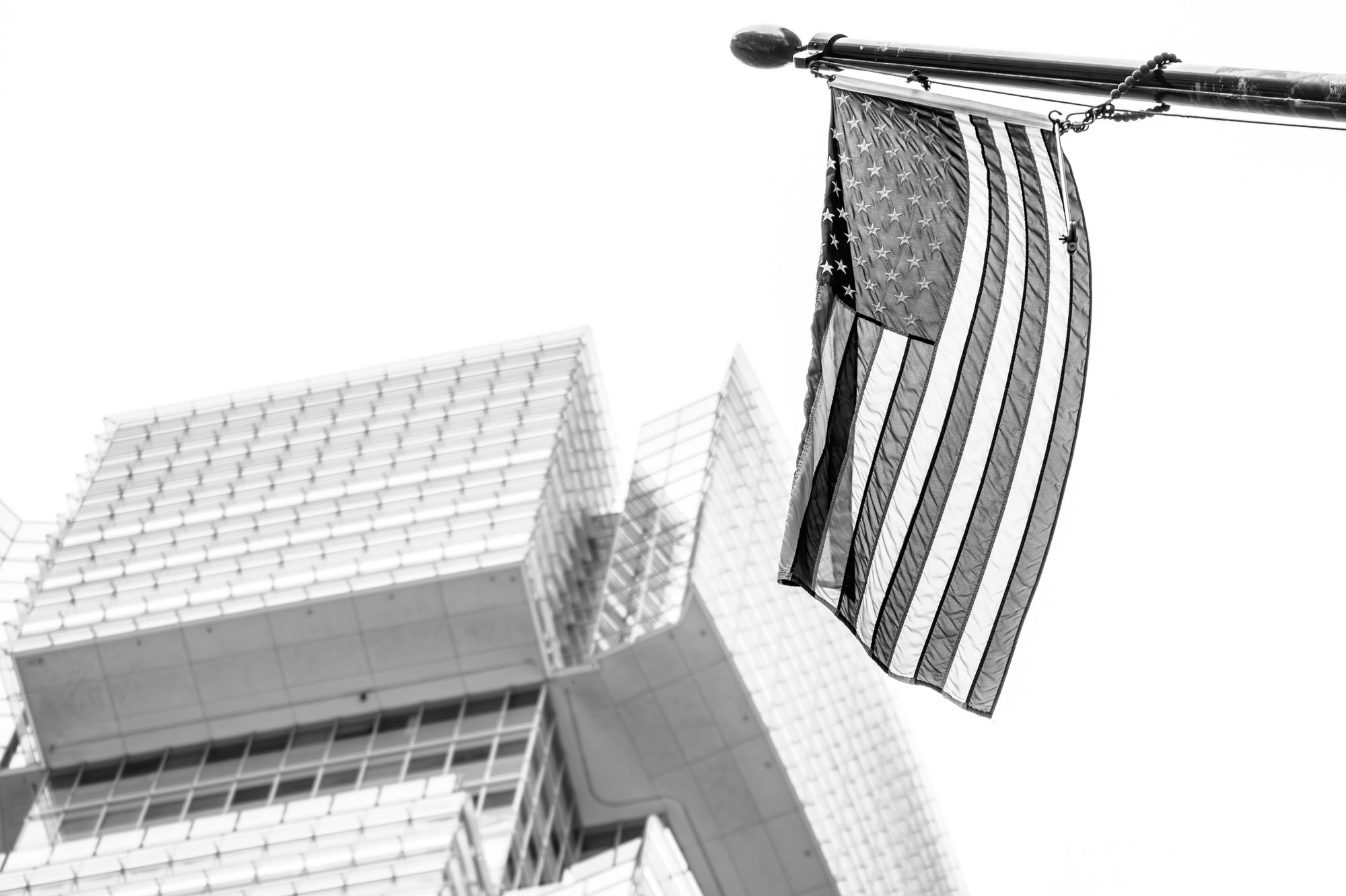 Downtown American flag