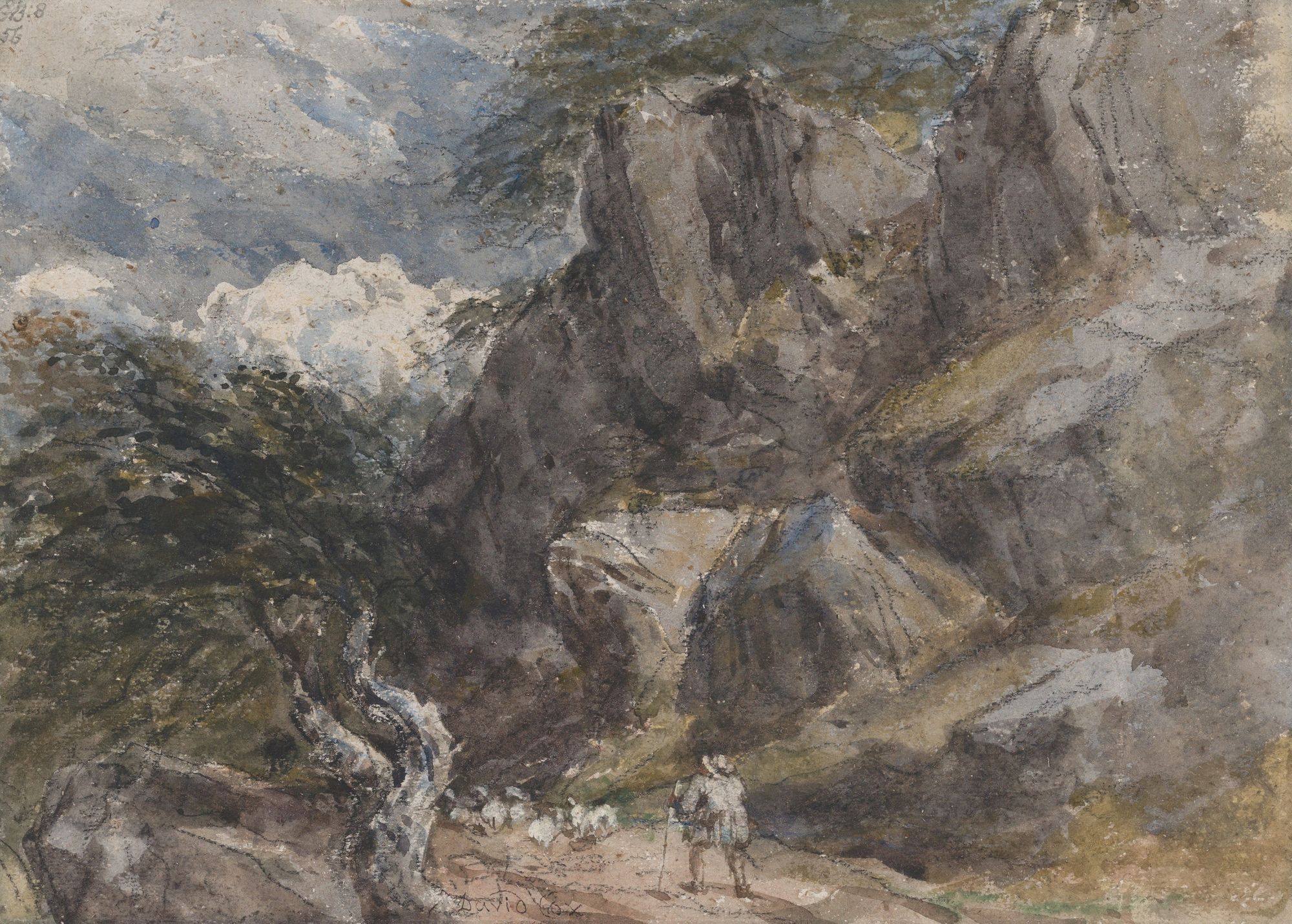 Driving Sheep in a Rocky Landscape (ca. 1846)