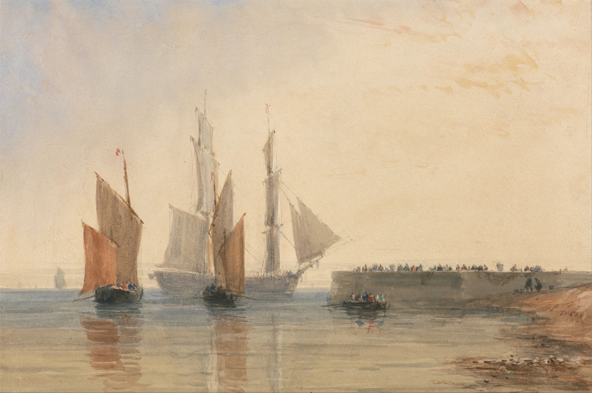 Entrance to Calais Harbour (circa 1829)