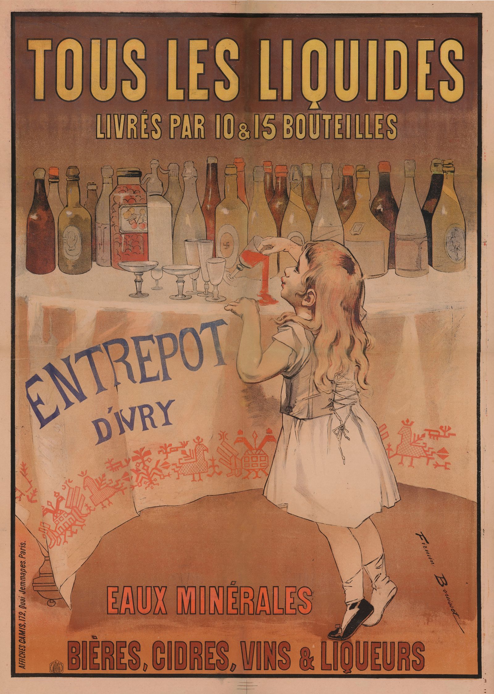 Entrepôt d’Ivry. Tous les liquides livrés par 10 & 15 bouteilles (1897)