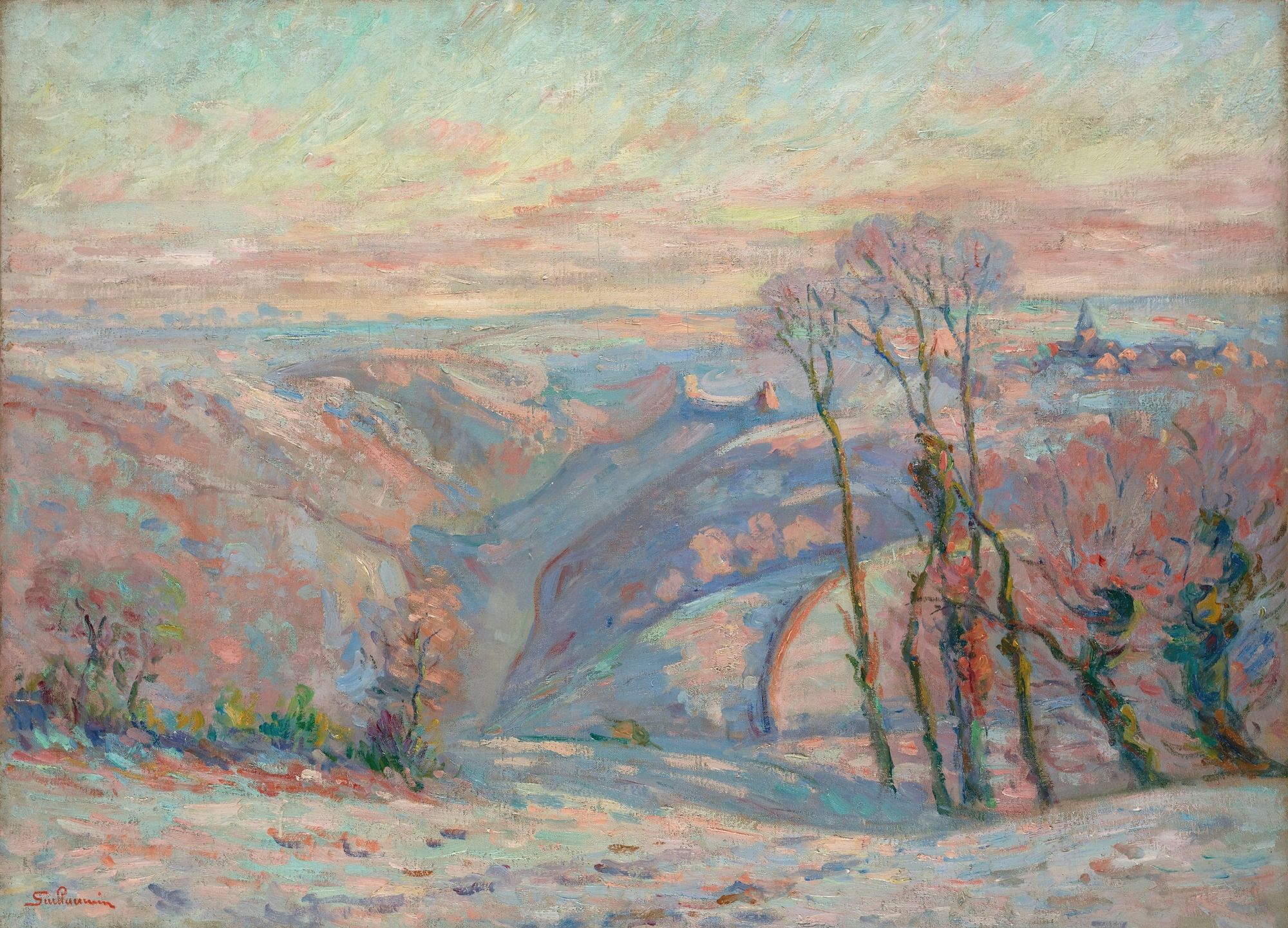Gelée blanche au village de Crozant (circa 1900)