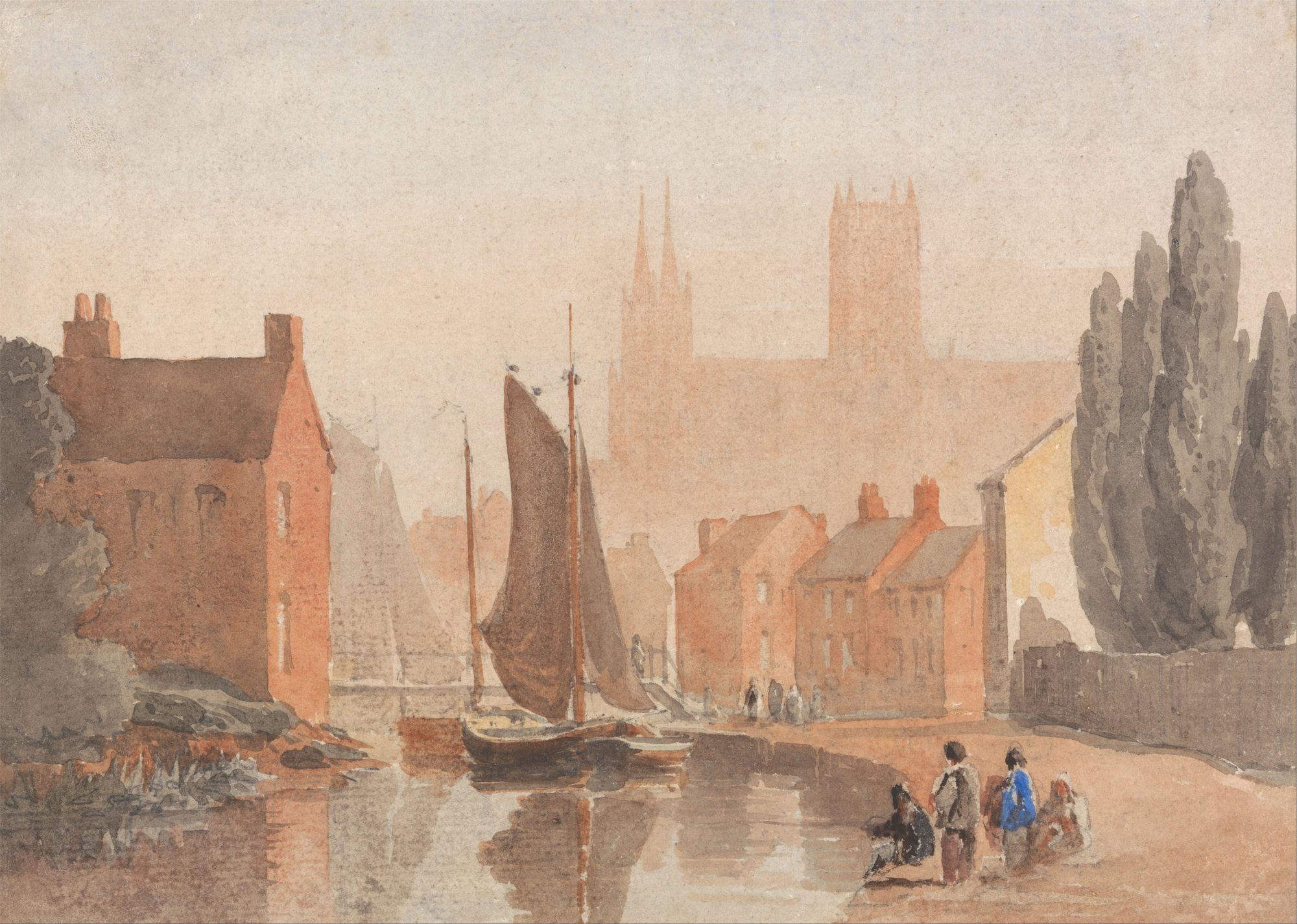 Lincoln Cathedral from Brayford Pool (circa 1808)