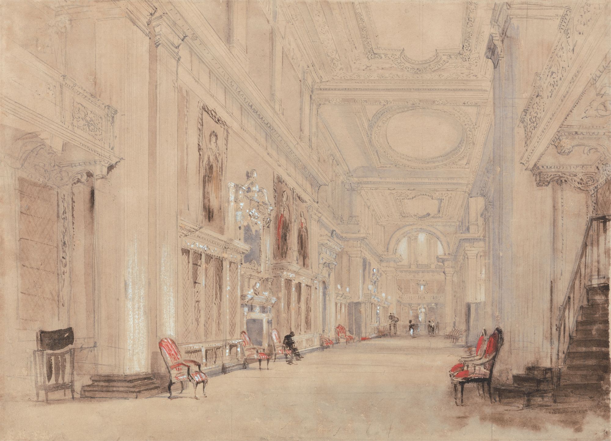 Long Library at Blenheim Palace (mid-19th century)