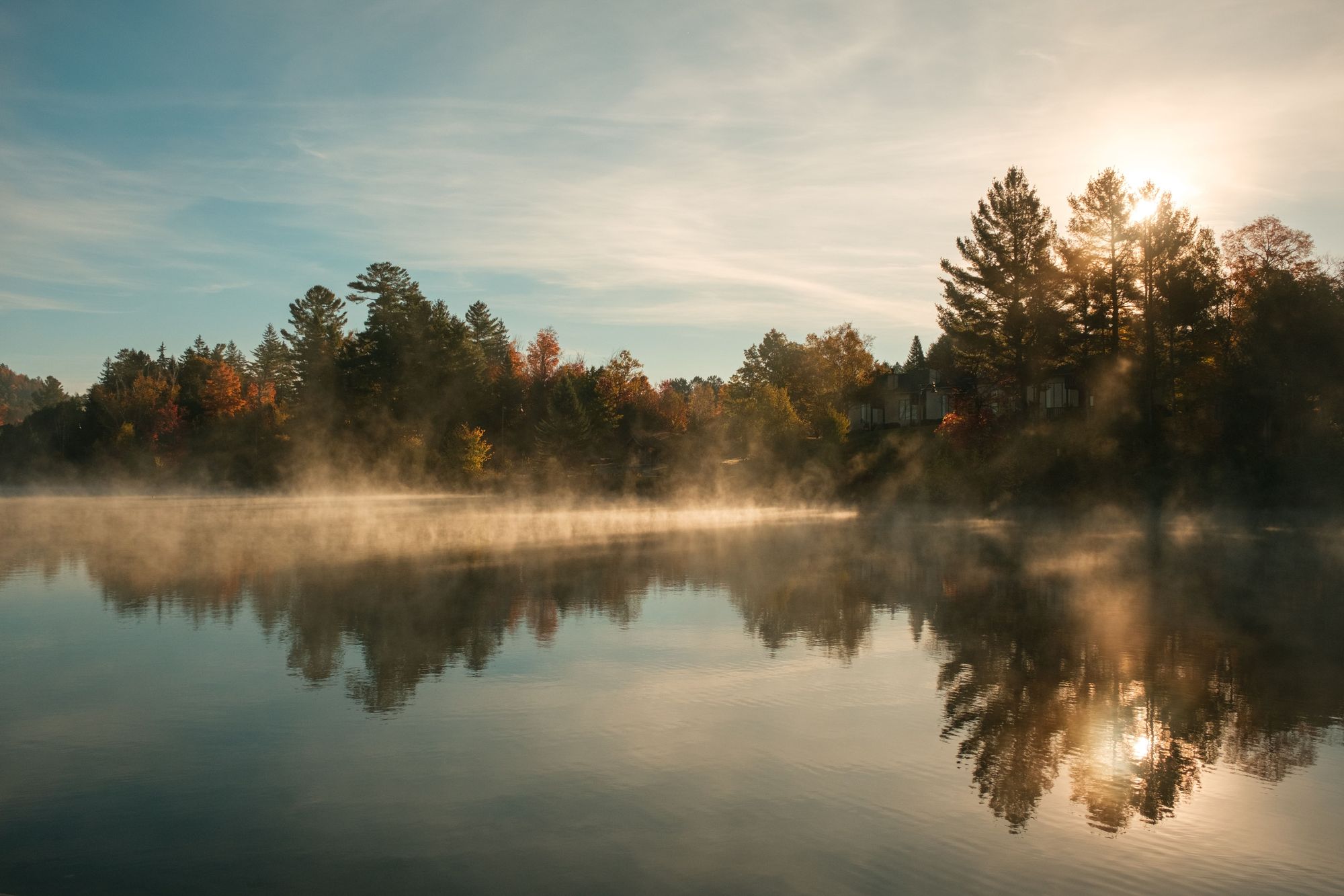 Morning Fog on Lake Placid