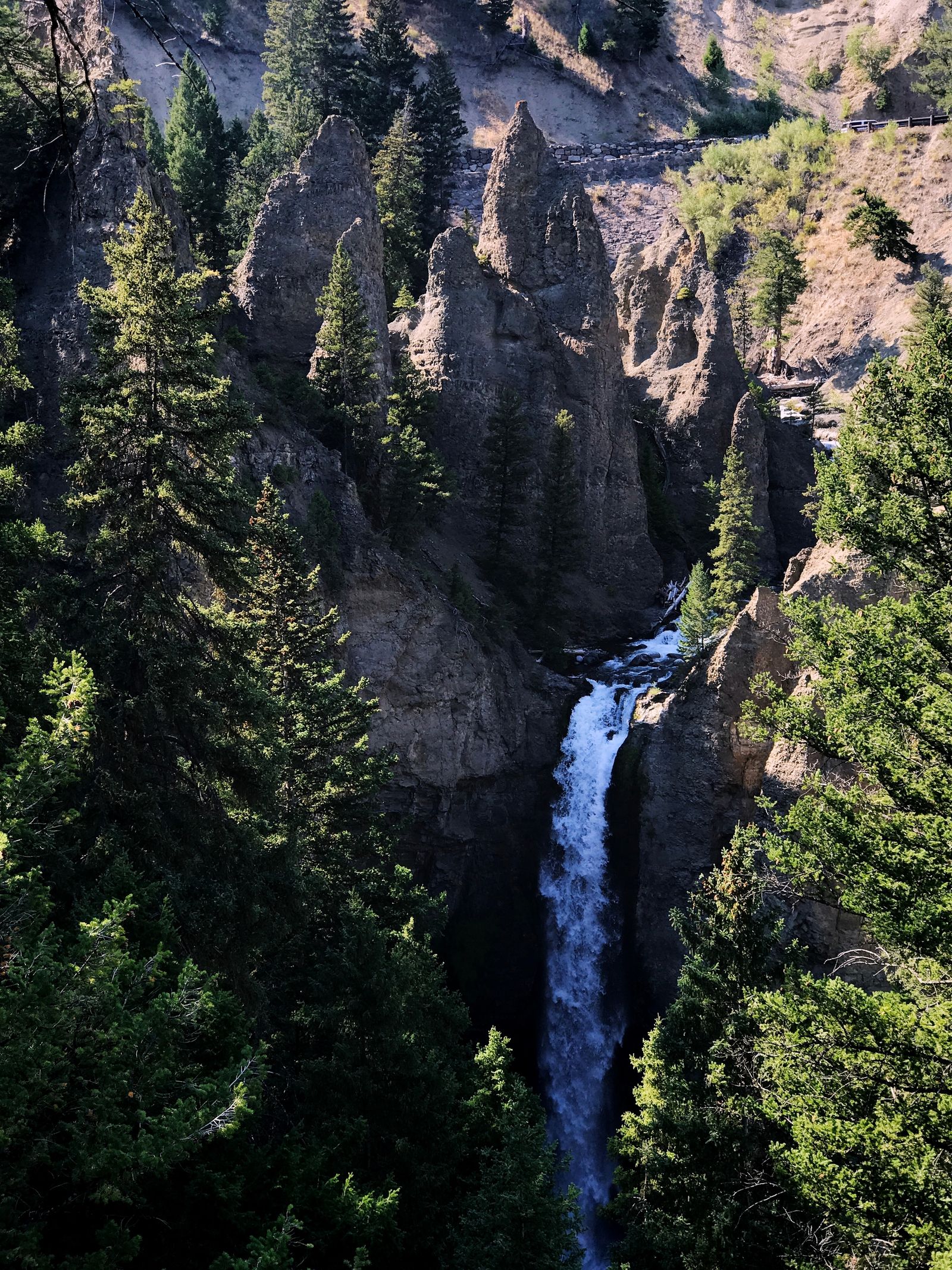 Nature's Spires and Waterfalls