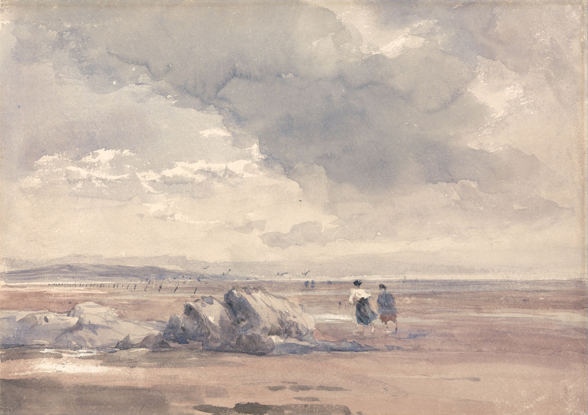 On Lancaster Sands, Low Tide (1840s)