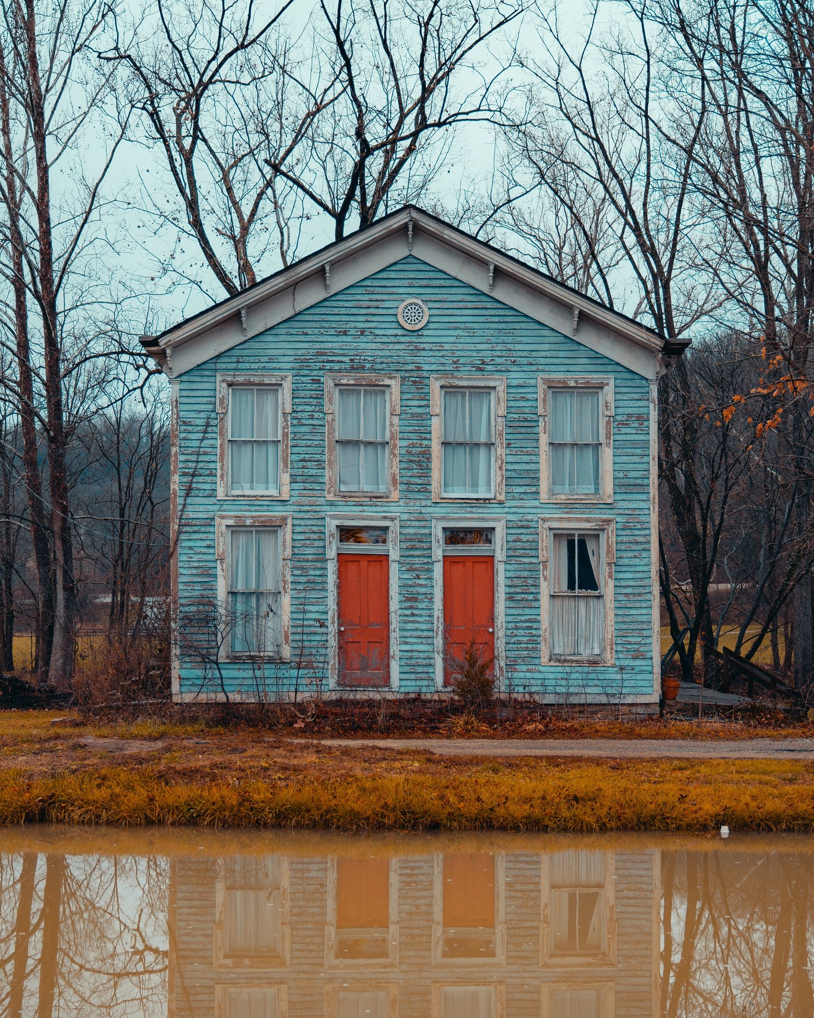 Orange Doors in Metamora