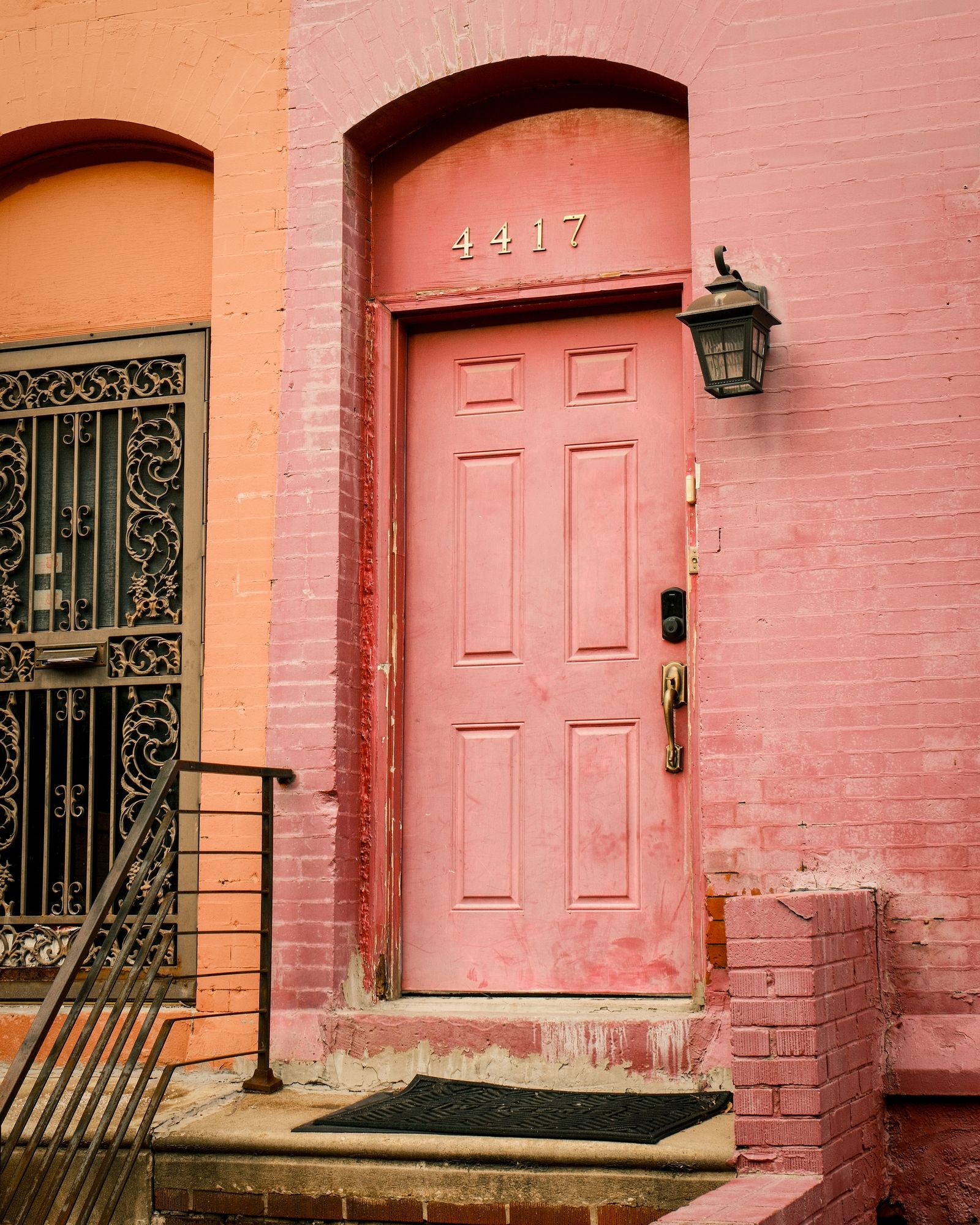 Pink Door in Spruce Hill, Philadelphia