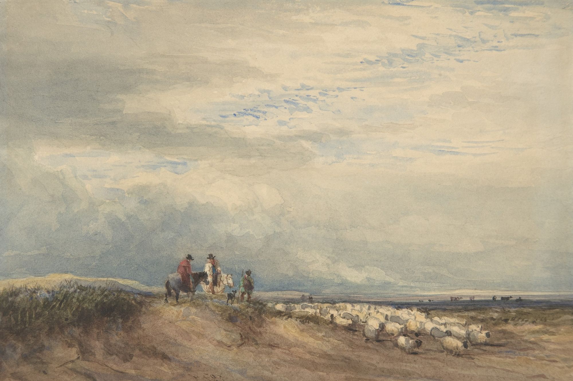 Riders with Sheep near an Estuary (1830)