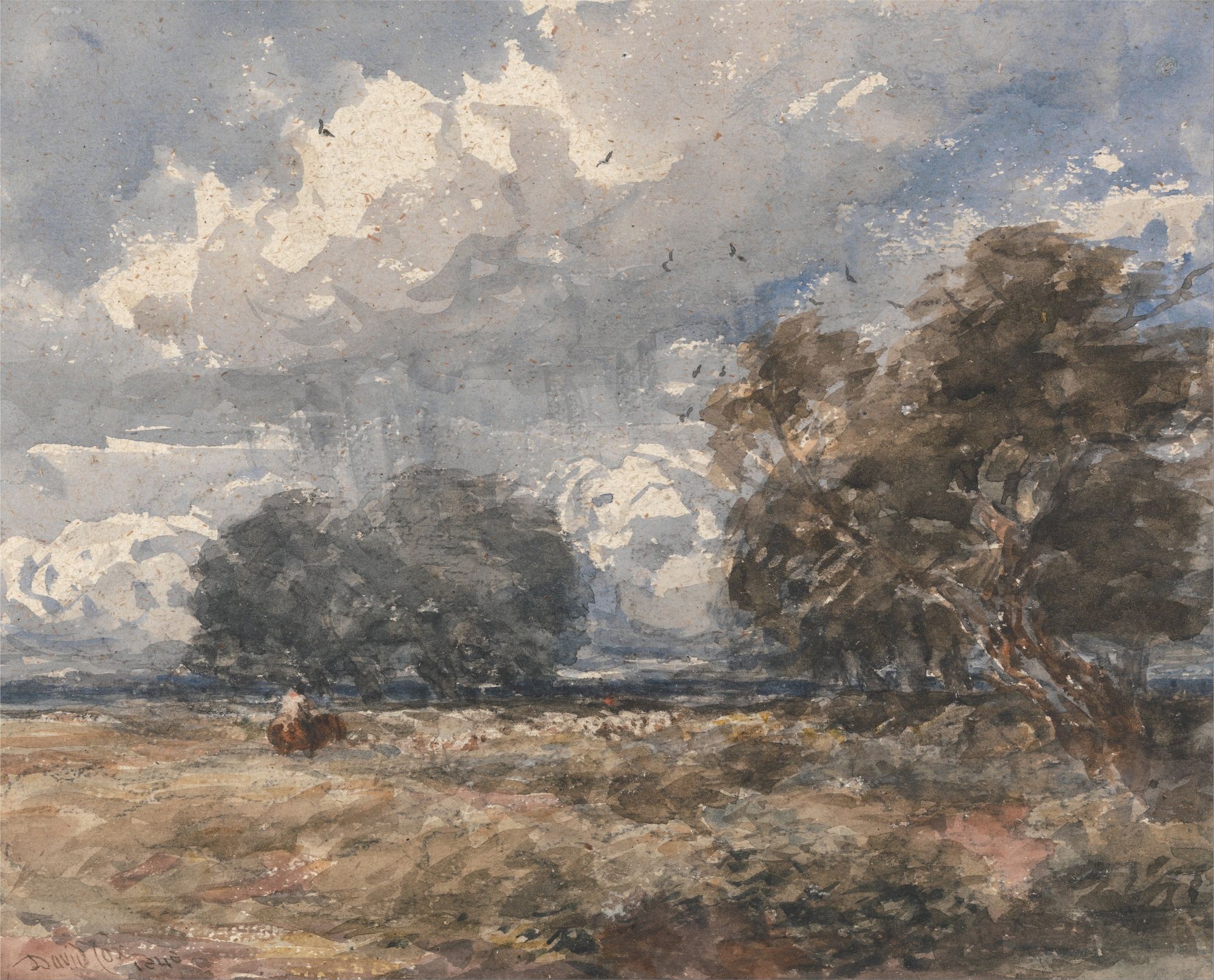 Shepherding the Flock, Windy Day (1848)